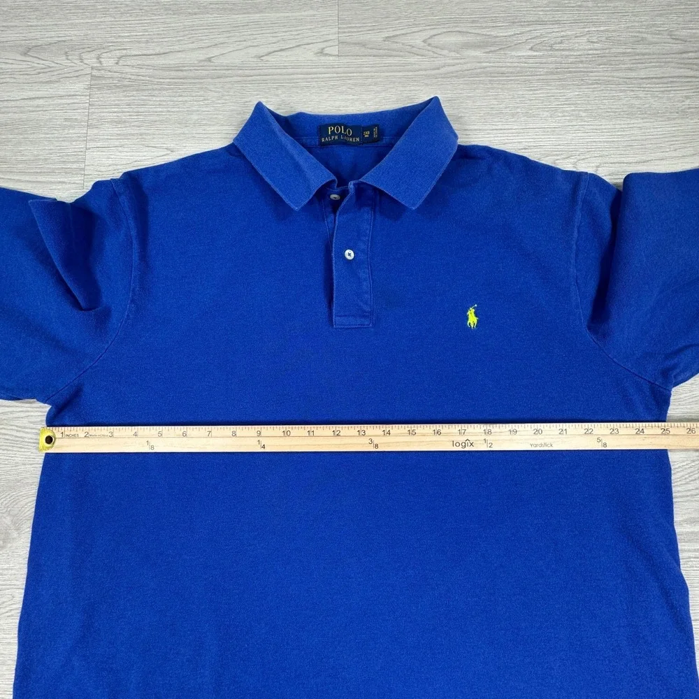 Polo‎ Ralph Lauren Mens Polo Shirt Long Sleeve Blue 2XB Big Pony Logo Cotton
